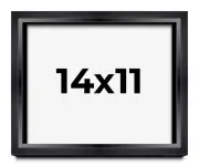 14x11 Shadow Box Frame Black | 1.25 inches Deep Real Wood Contemporary Shadowbox