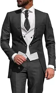 [Maiyifu-GJ] 3 Piece Suit for Men Casual Business Wedding Prom Suits Set Slim Fit Blazer Vest Pants Tuxedo Sets