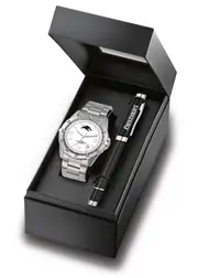 NRL Watch & Pen Gift Set - Penrith Panthers - Stainless Steel