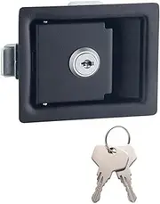 RV Upgraded Trailer Paddle Entry Door Lock Handle Knob Boat RV Pull Type Cabinet Drawer Lock for Motorhome for Camping RV, Travel Trailer(Black)
