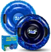 Snow Tube 40 In 2Pack Snow Sled for Kids and Adult Thick Heavy Duty Bottom Sleds