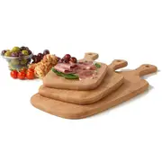 Bamboo Paddle Chopping Board 3-Pieces Set