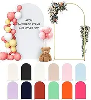 Neatsure Arch Backdrop Stand and Cover Set, 7.2FT Metal Photo Balloon Arch Backdrop Stand for Wedding Birthday Party Baby Shower Ceremony Graduation Decoration, White