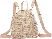 [AKOOSY] 1pc Elegant Lady Straw Weaving Backpack Outdoor Leisure Bag Mini Backpack