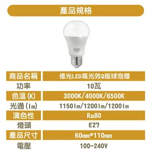 〖億光/現貨販售〗★含稅 LED E27 高光效Q版球泡 10W/13W/16W 黃/白/自然光 節能標章 UE4-LBA60Q%