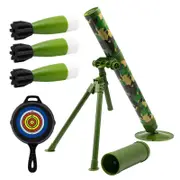 Foam Mortar Launcher With Target Board & 3 X Soft Simulation Rocket For Kids Adjustable Shooting Angle Range Up To 20ft.