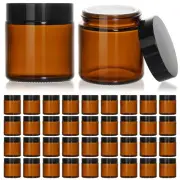 KEYWING 4oz Small Glass Jars with Black Lids, 36 Pack Amber Empty Cosmetic Co...