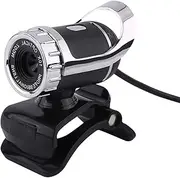 Wosune Video Camera, Webcam with Built-in Microphone, 1080p & 720p, Silver/Red for Laptop/Desktop