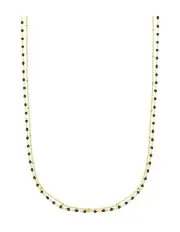 Mocha Gregio Simply Me/Tiny Shiny Double Chain Necklace w/ Black enamel beads