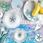 Dining Table Runner Sparkling Mermaid Tail Scales for Ocean Sea Party Decor