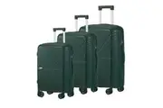 Mazam 3PCS Luggage Suitcase Trolley Set Travel Green PP Case TSA Lock Storage