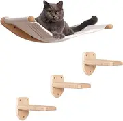 Cat Hammock Wall Mounted Cat Shelf with Three Steps for Sleeping Playing Climbing and Lounging