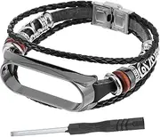 [CAXUSD] Wristband Metal Watch Band Athletic Wrist Tape Mi Band 5 Watch Bands Vintage Watch Exercise Watch Leather Watch Band 5 Nfc Replacement Bracelet Watchband National Style Wristband