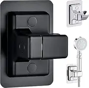 CANLENPK Self Adhesive Shower Head Holder, 360° Adjustable Handheld Shower Wand Holder, Strong Adhesive Shower Mounting Bracket No Drilling Wall Mount Bracket (Black)