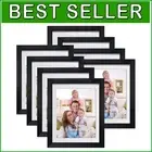 Durable Black Gallery Wall Frames for 8x10 Photos - Set of 8 Classic Style