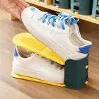 2pcs Shoe Rack Stackable Storage Non-slip Shoe Storage Rack Plastic