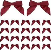 uxcell 2" Satin Ribbon Bow, 50 Pcs Mini Bows with Double-Sided Tape Self Adhesive for DIY Craft Gift Wrapping Treat Bags Decoration, Red
