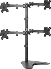 VIVO Quad LCD Computer Monitor Mount Free Standing Heavy Duty Desk Stand, Fully Adjustable, Holds 4 Screens Up to 30 Inches (Stand-V004F)