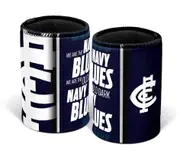 Carlton Blues AFL SONG Beer Can Bottle Cooler Stubby Holder Cosy
