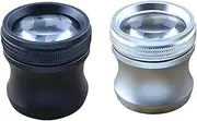 Meichoon 20X Small Magnifying Glass Cylindrical Jewelry Diamond Magnifier Portable Handheld Loupe for Repair Identification Reading Black Silver UC81
