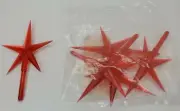 RED Ceramic Christmas Tree Star Topper Large 4" tall 5 pieces