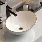 CEFITO Bathroom Basin Vanity Sink, Ceramic Vessel Sink Above Counter Top