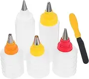 TIDTALEO 6pcs Cake Decorating Kit Squeeze Bottles Nozzles Baking Supply for Cookie Cupcake Dessert Decoration
