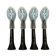 4x Philips DiamondClean Smart C3 Plaque Control Black Brush Heads | No Box