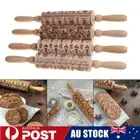 13.7in Wooden Embossed Rolling Pin Pastry Baking Tools Engraving Cookies Tool