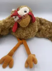 Folkmanis Two Handed Chicken Rooster Hand Puppet Plush Stuffed Animal 18" NWT