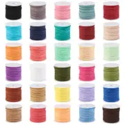 30 Roll Faux Suede Lace Cord Thread Craft Jewelry Beading String Spool 3x1.5mm