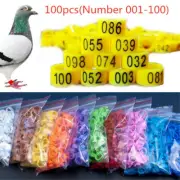 100PCS 8mm Bird Rings Leg Foot Bands For Pigeon Parrot Clip Rings Number 1-100