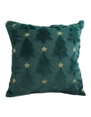 [Soga International] Festive Christmas Tree Gold Star Holiday Cushion 45cm in Teal