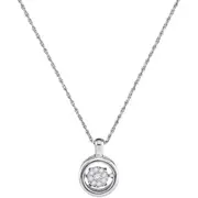 14k White Gold Round Diamond Moving Cluster Pendant 1/4 Cttw