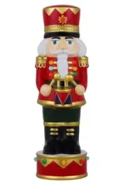 12" Ceramic Nutcracker LED Lighted Holiday Christmas Decor Display