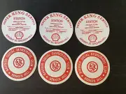 6 x Shell Oil / Broken Hill Barrier Club Issue collectable BEER COASTERS