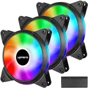 upHere 5V 3-Pack 120mm Silent PWM intelligent Control 5V Addressable RGB Fan ...