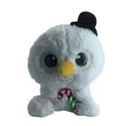 Aurora Lenticular the Snowman Stuffed Plush Toy with Candy Cane and Top Hat 7.5"