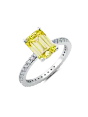 Authentic Crislu Canary Emerald Cut Ring