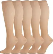 [Weekend Peninsula] 5 Pairs of Compression Stockings, Knee Socks, Support Socks, Running Socks for Men and Women, Sports, Running, Flight, Travel, Pregnancy, Medical Compression Socks