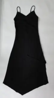 AQUA BIAS CUT OUT SLIP DRESS, Black, Size S, MSRP $88