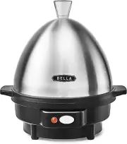 Electric Egg Cooker and Omelet Maker, 7 Egg Capacity, Single Tier, Black & Steel