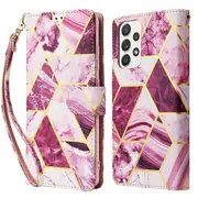 For Samsung Galaxy A53 5G Case Fashion Marble Painting Pattern Flip Wallet Case Leather Card Slots Stand Cover (Purple Gilding)