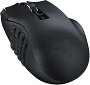 Razer Naga V2 HyperSpeed Ergonomic Wireless MMO Gaming Mouse (19 Programmable Buttons, Wireless 2.4 GHz, Bluetooth, Up to 250 Hours, Focus Pro 30K Optical Sensor) Black