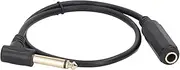 Audio Cable, Stereo 6.35mm 1/4in Male to Female Cord with Right Angle, 0.5m Extension Cable for Microphone, Guitars, Speakers, DVD Players, etc. Made of Environmental Friendly
