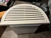 34 in. x 22 in. Polypropylene White Half-Round Gable Vent
