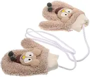 [TOVINANNA] 1pair Boy Girl Cartoon Plush Gloves for Warm Wool Mittens Thick Lining Stylish and Comfortable for Boys and Girls for Ages