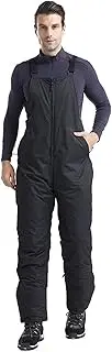 QIULAO Men's ski Trousers, Waterproof and Windproof Trousers, ski Trousers with Suspenders, Warm in Winter, Adjustable Length, My Breathable Outdoor Pants (Color : Black, Size : M)