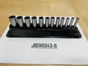 Snap-on Tools USA NEW 12pc 1/4" Drive METRIC 6pt Deep Chrome Socket Set 112STMMY