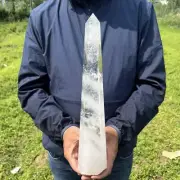 3.49LB Top Natural Clear Quartz Obelisk Crystals Point Reiki Tower Wand Healing